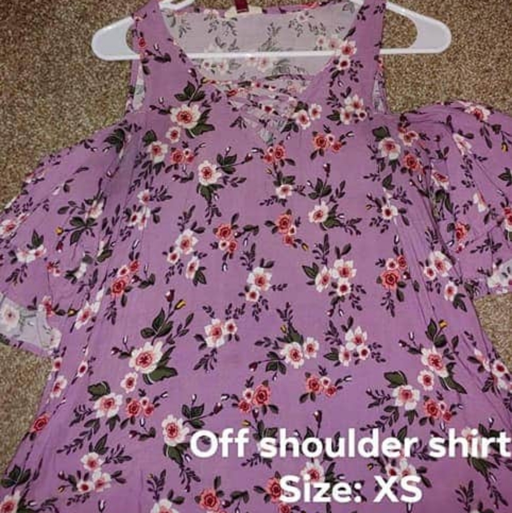 Off shoulder purple forever 21 shirt